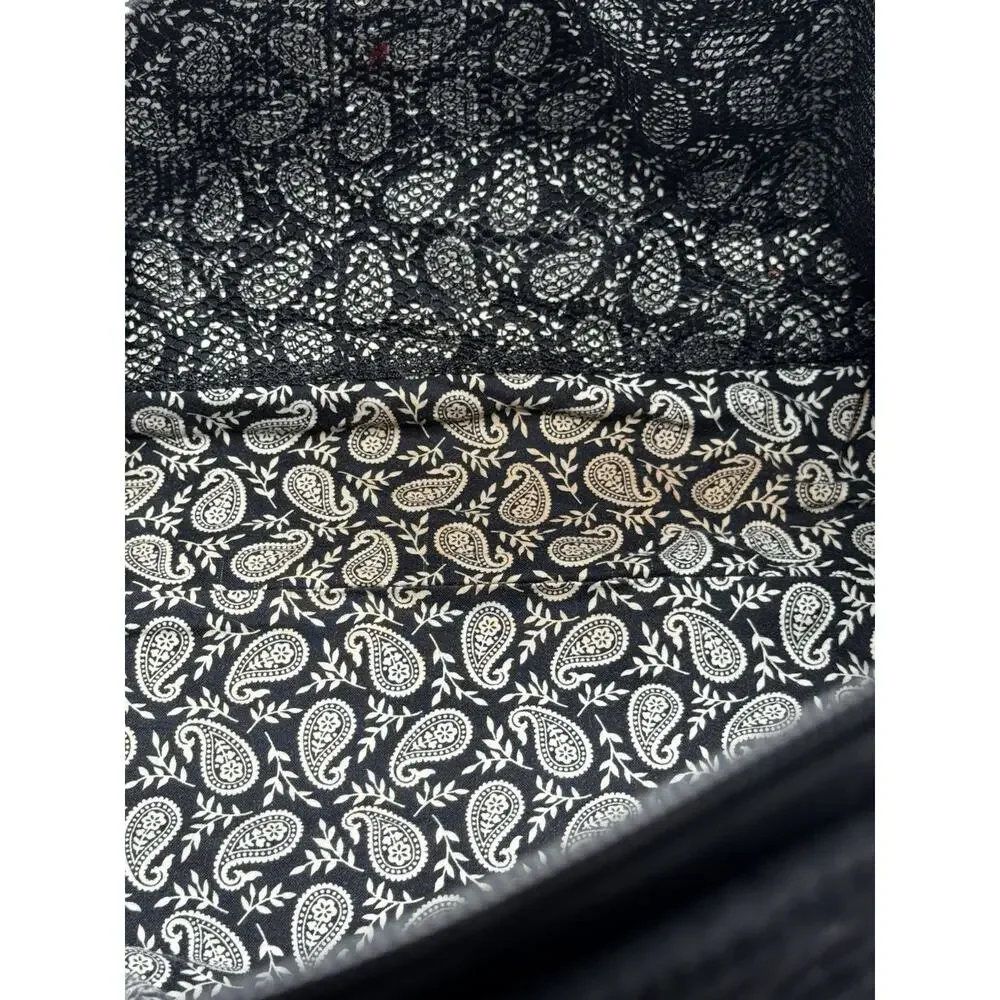 Vera Bradley Baby Diaper Bag Black Paisley Lined Quilted Tote Travel Workout